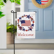 Load image into Gallery viewer, Americana Star Wreath Burlap Garden Flag-Printed